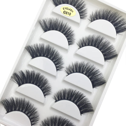 3D Mink False Eyelashes, Soft Lash, Wispy, Fluffy Lashes, Natural Makeup, Faux Beauty, Wholesale, 10 Boxes, 5 Pairs