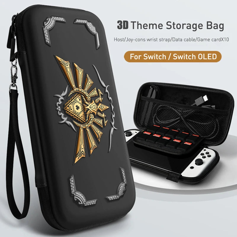 3D Theme Storage Bag For Nintendo Switch Portable Carrying Hard Case Waterproof NS Switch OLED Game Accessories