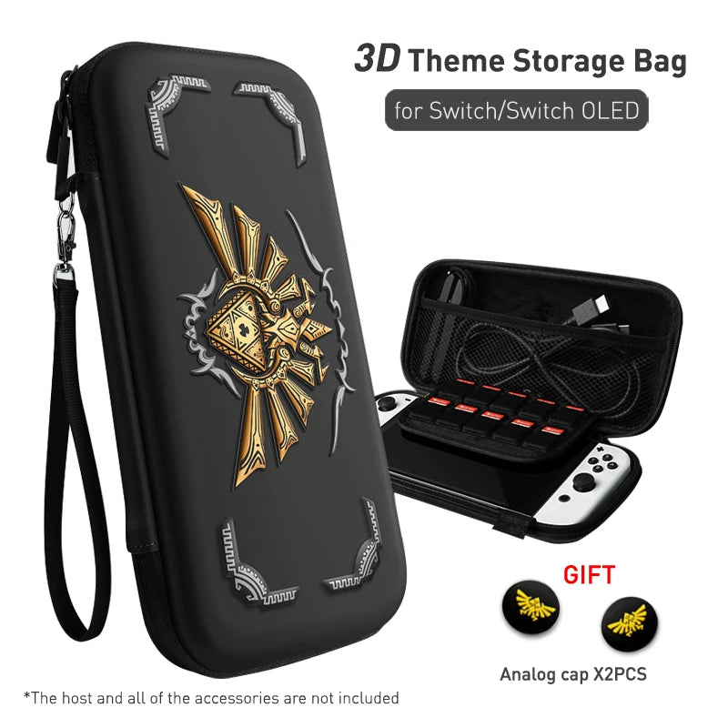 3D Theme Storage Bag For Nintendo Switch Portable Carrying Hard Case Waterproof NS Switch OLED Game Accessories