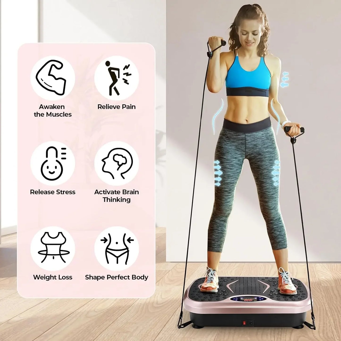 PC 3D Vibration Plate Exercise Machine, Fitness Platm  Lymphatic Drainage,