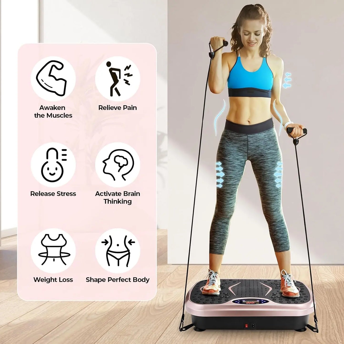 PC 3D Vibration Plate Exercise Machine, Fitness Platm  Lymphatic Drainage,