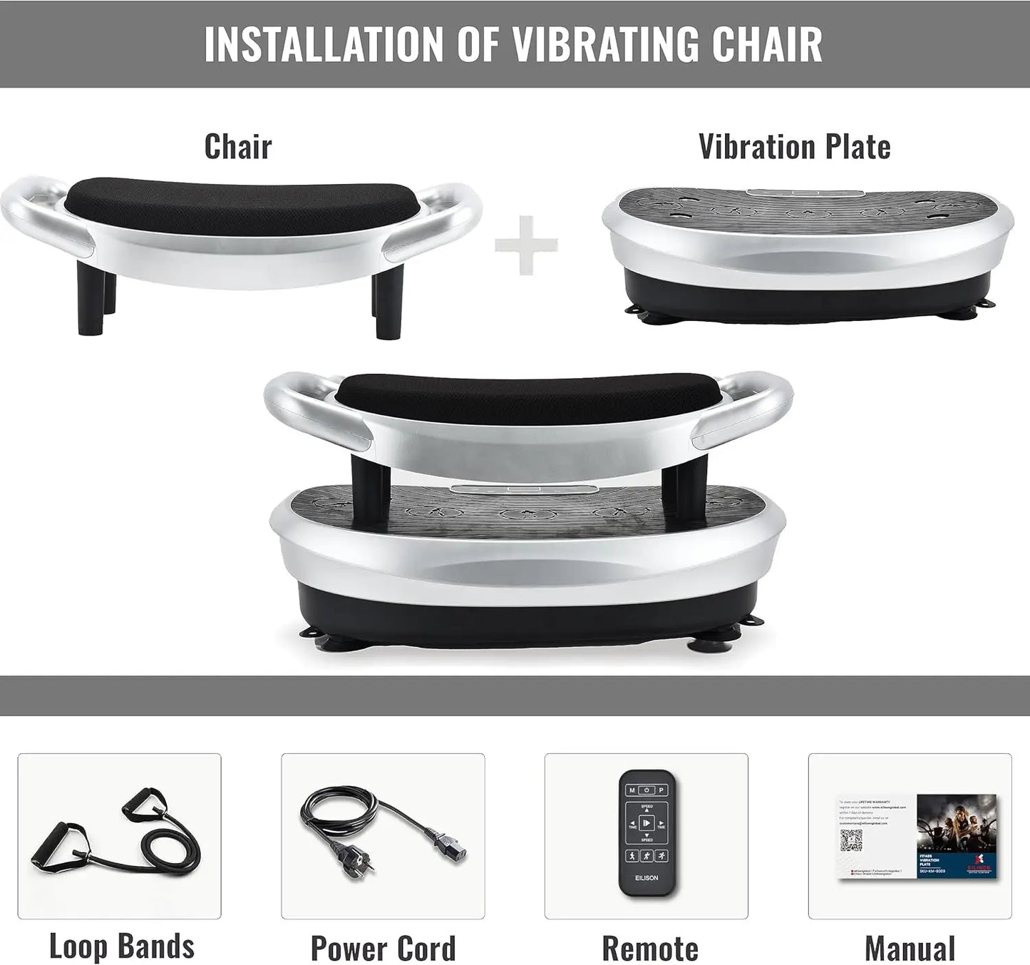 PC 3D Vibration Plate Exercise Machine - Whole Body Workout Vibration Platm