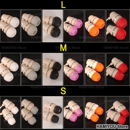 PC 3Pairs LMS Silicone in-Ear Headphone Eartip Wired Earphone Noise Reduction Replacement Earplug Ear Plugs Soft Earbuds Cap White