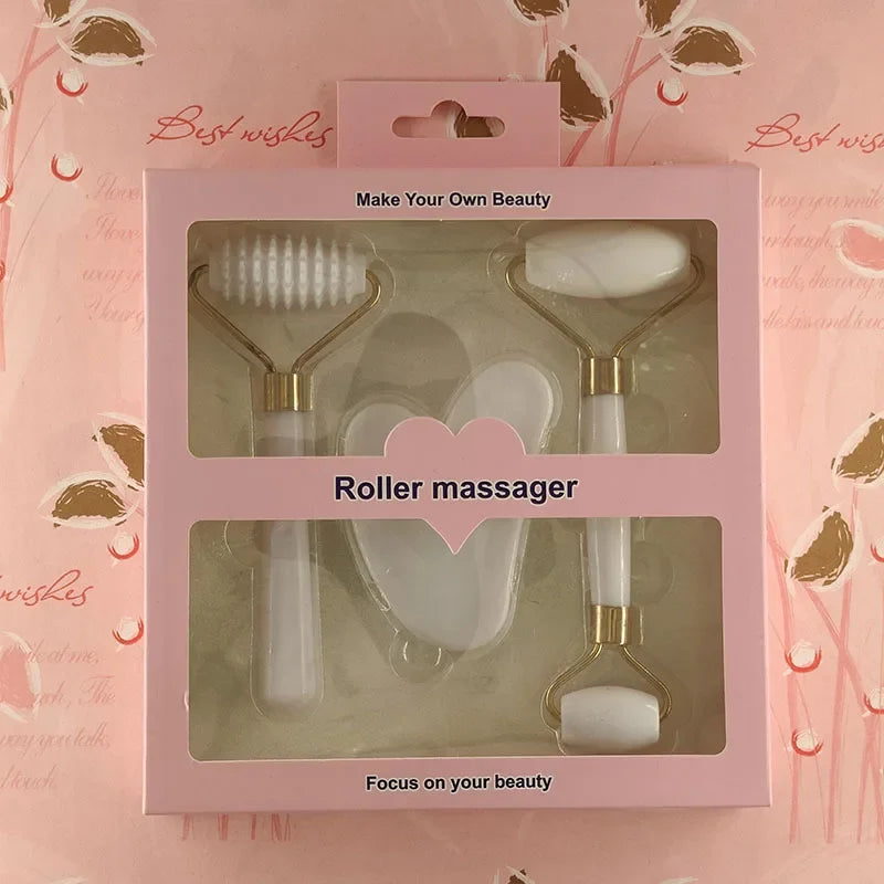 3Pcs Resin Facial Massager Massage Roller  Face Body Neck Eyes Guasha Scraping Board Anti-Wrinkle Beauty Skin Care Tools