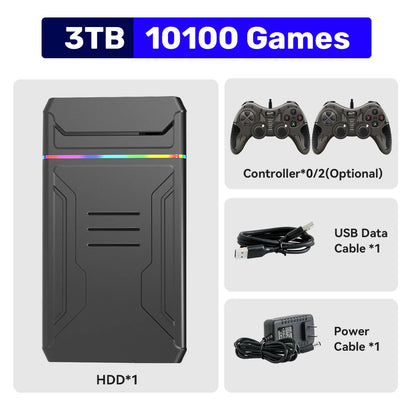 3T Game Hard Drive Launchbox Gaming HDD with 10107 AAA PC/3D Games  XBOX/XBOX ONE/PS4/PS3/PS2/SWITCH/WiiU Retro Game Console