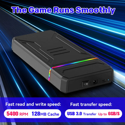 3T Game Hard Drive Launchbox Gaming HDD with 10107 AAA PC/3D Games  XBOX/XBOX ONE/PS4/PS3/PS2/SWITCH/WiiU Retro Game Console