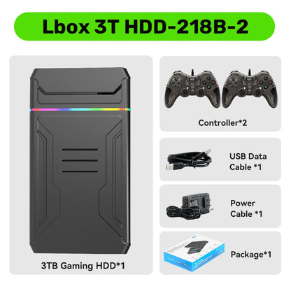 3T Gaming HDD Launchbox OS Retro Game Console  XBOX/PS4/Switch/PS3/PS2/PS1/WiiU/Wii/DC with 10107 Games  Windows PC/Laptop