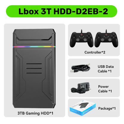 3T Gaming HDD Launchbox OS Retro Game Console  XBOX/PS4/Switch/PS3/PS2/PS1/WiiU/Wii/DC with 10107 Games  Windows PC/Laptop