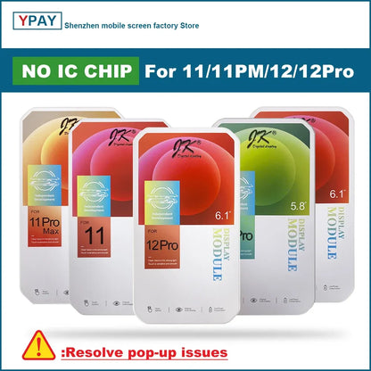 New NO IC Chip JK Series For iPhone 11 LCD 11Pro12 12Pro LCD Display Touch