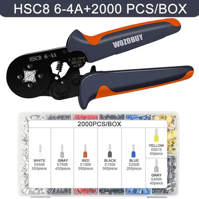 New Ferrule Crimping Tool Kit with Ferrules Terminals WOZOBUY Selfadjustabl