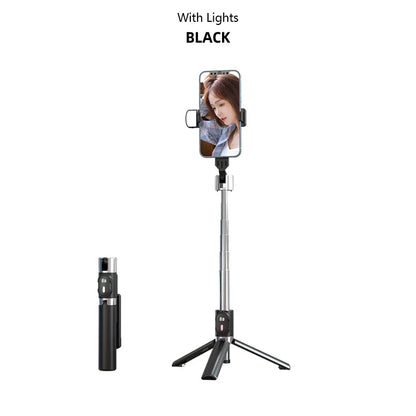 PC3in1 Wireless Bluetooth 360° Rotation With Fill Light Selfie Stick Stand