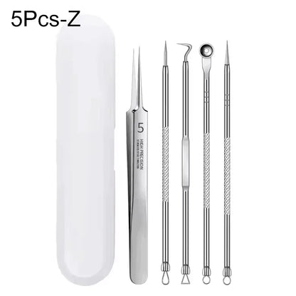 4-11Pcs Ingrown Hair Tweezers Acne Blackhead Removal Needles Black Dots Cleaner Pore Cleaner Deep Cleansing Face Skin Care Tools