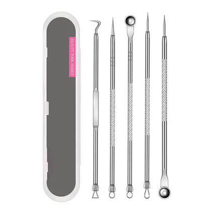 4-11Pcs Ingrown Hair Tweezers Acne Blackhead Removal Needles Black Dots Cleaner Pore Cleaner Deep Cleansing Face Skin Care Tools