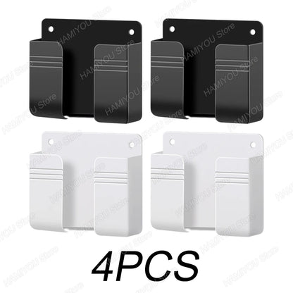 PC 4-1Pcs Multifunction Wall Mounted Organizer Storage Box Punch Free  Remote Control Mobile Phone Plugs Cable Charging Holder