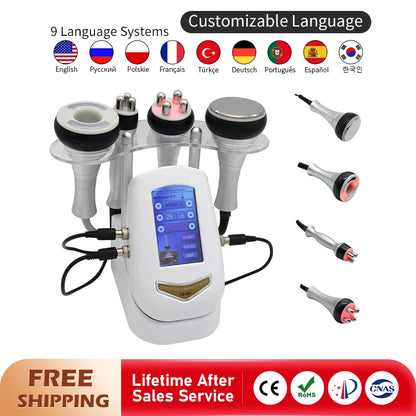 4/3IN1 Vacuum Ultrasonic Cavitation Radio Frequency Massage Lose Weight Slimming And Shaping Firming Skin Burn Fat Tender Skin