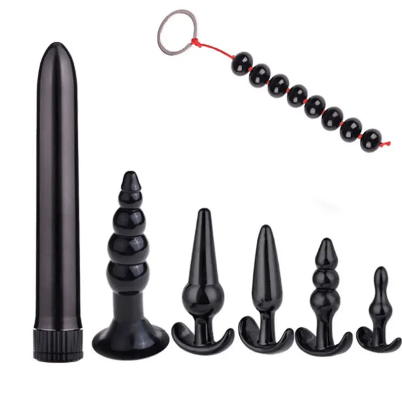 Gtooza_4/5/7/8Pcs/Set Silicone Butt  Masturbation Vaginal Plug Sex Combination Anal Bead Dilator Toys  Gay gtooza.com