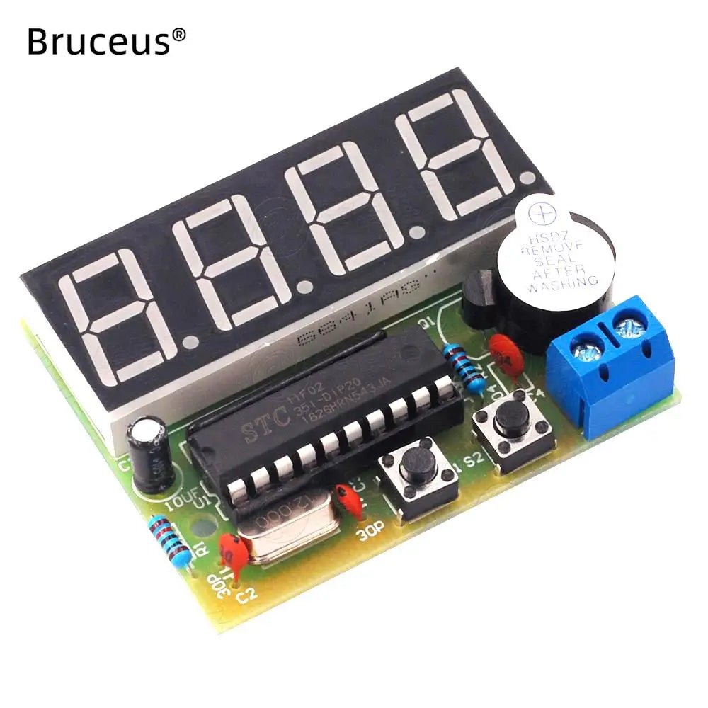 4-Digit Electronic Microcontroller Digital Clock Production Parts C51 DIY Kit