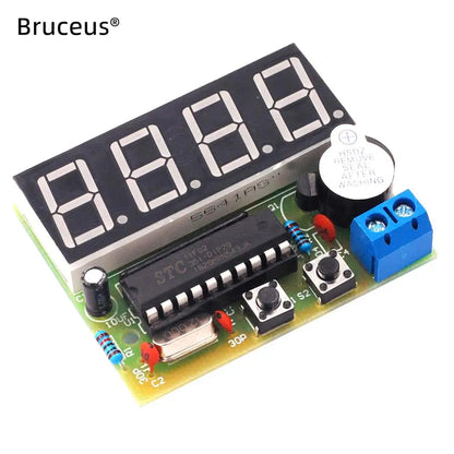 4-Digit Electronic Microcontroller Digital Clock Production Parts C51 DIY Kit