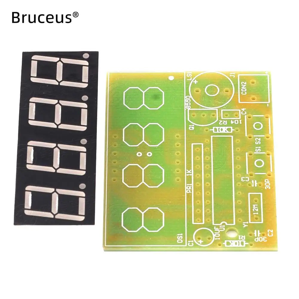 4-Digit Electronic Microcontroller Digital Clock Production Parts C51 DIY Kit