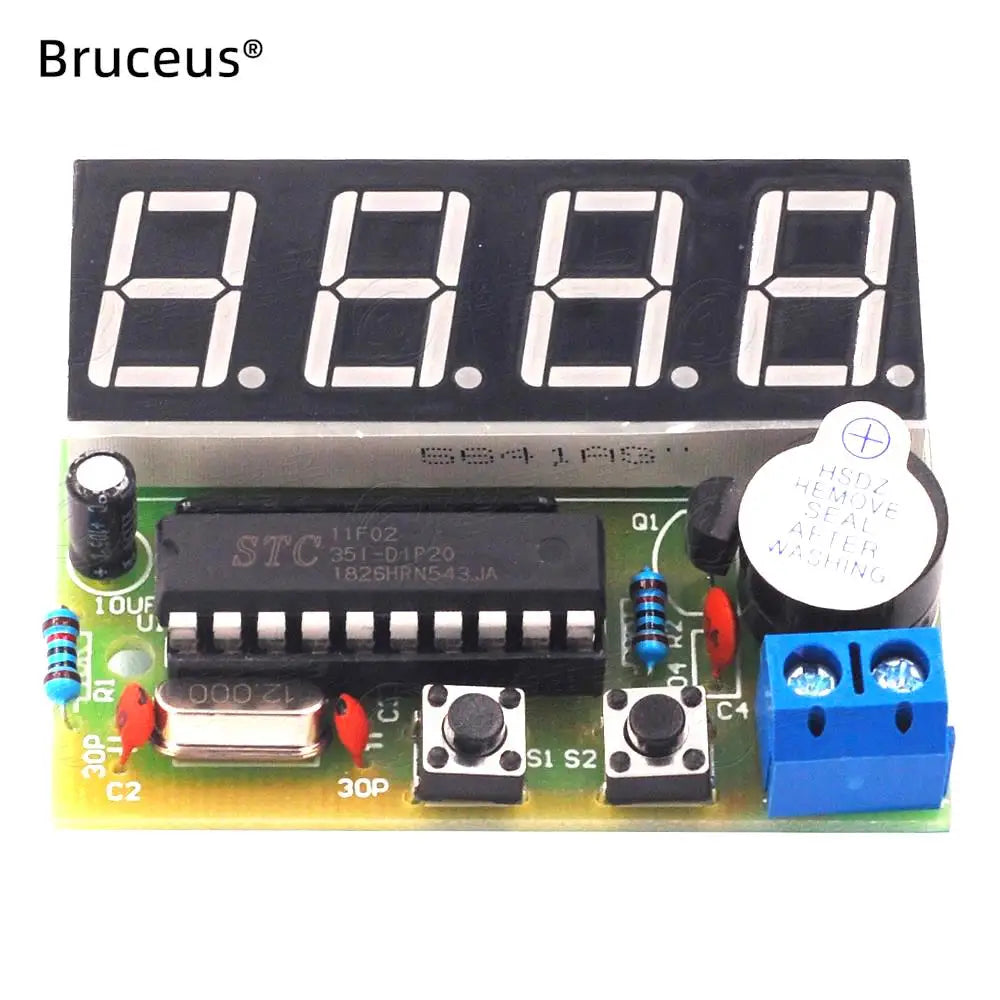 4-Digit Electronic Microcontroller Digital Clock Production Parts C51 DIY Kit