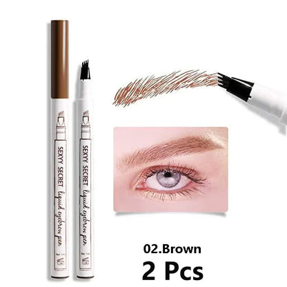 4 Point Eyebrow Pen Waterproof Liquid Eyebrow Pencil Long Lasting Eyebrow Tattoo Pen 4 oints eyebrow pen Cosmetics