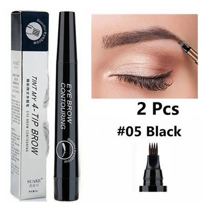 4 Point Eyebrow Pen Waterproof Liquid Eyebrow Pencil Long Lasting Eyebrow Tattoo Pen 4 oints eyebrow pen Cosmetics