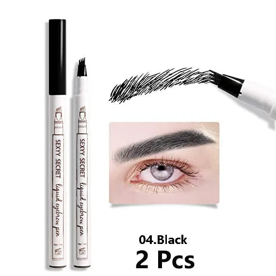 4 Point Eyebrow Pen Waterproof Liquid Eyebrow Pencil Long Lasting Eyebrow Tattoo Pen 4 oints eyebrow pen Cosmetics