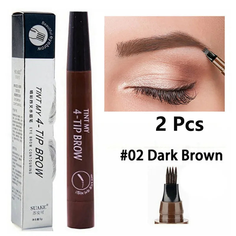 4 Point Eyebrow Pen Waterproof Liquid Eyebrow Pencil Long Lasting Eyebrow Tattoo Pen 4 oints eyebrow pen Cosmetics