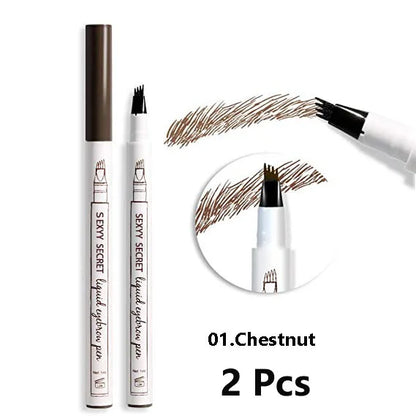 4 Point Eyebrow Pen Waterproof Liquid Eyebrow Pencil Long Lasting Eyebrow Tattoo Pen 4 oints eyebrow pen Cosmetics