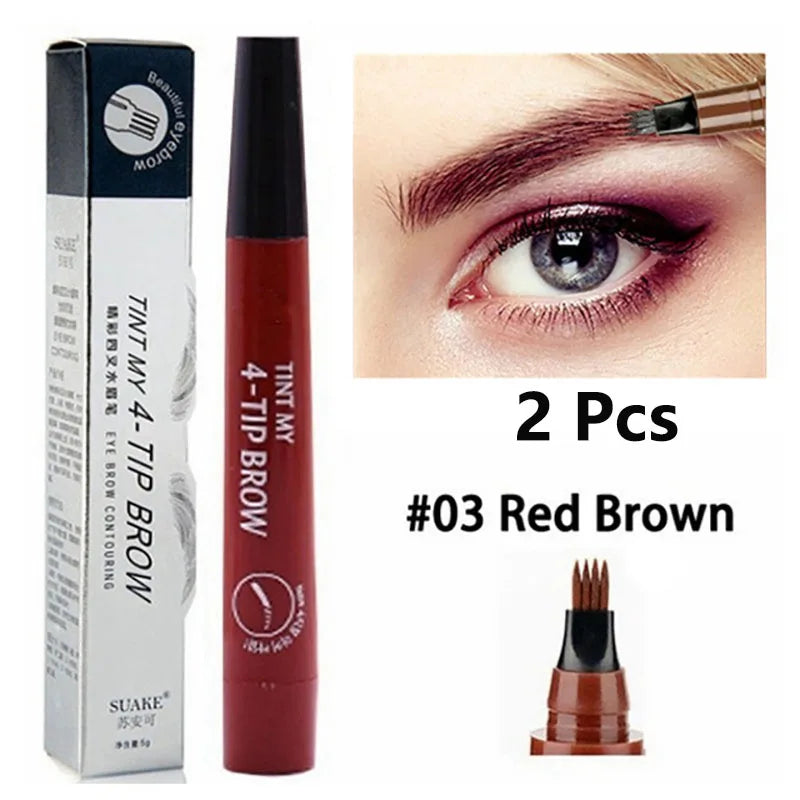 4 Point Eyebrow Pen Waterproof Liquid Eyebrow Pencil Long Lasting Eyebrow Tattoo Pen 4 oints eyebrow pen Cosmetics