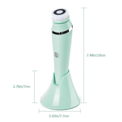 PC 4 in 1 Electric Facial Cleanser Massage Wash Auto Rotating Face Cleansing Machine Waterproof Removal Pore Blackhead Exfoliator