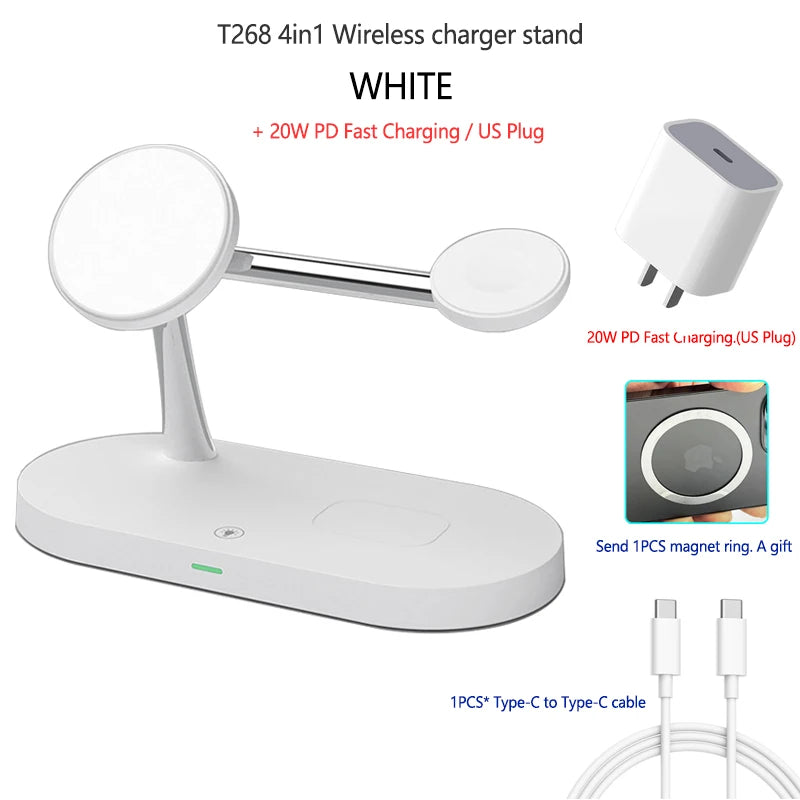 PC4 in 1 Magnetic 15W Wireless Charger Stand For iPhone 12 13 ProMax Apple