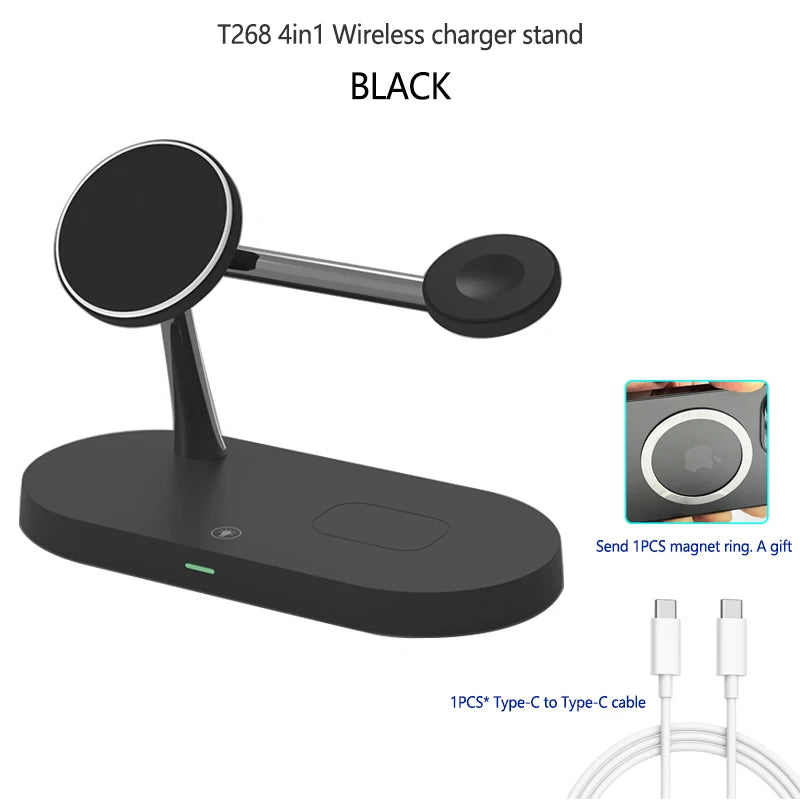 PC4 in 1 Magnetic 15W Wireless Charger Stand For iPhone 12 13 ProMax Apple