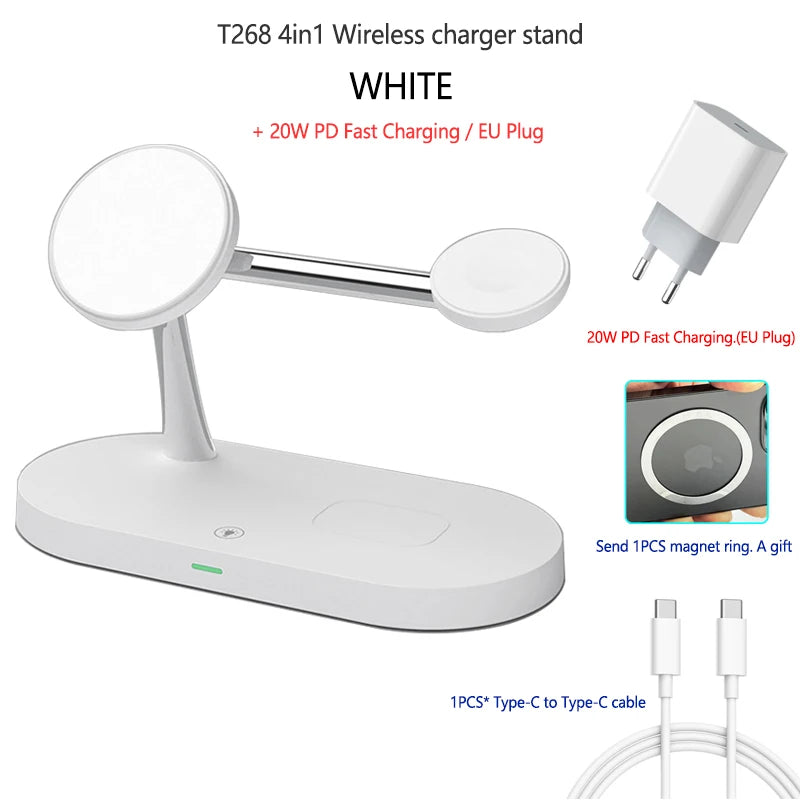 PC4 in 1 Magnetic 15W Wireless Charger Stand For iPhone 12 13 ProMax Apple