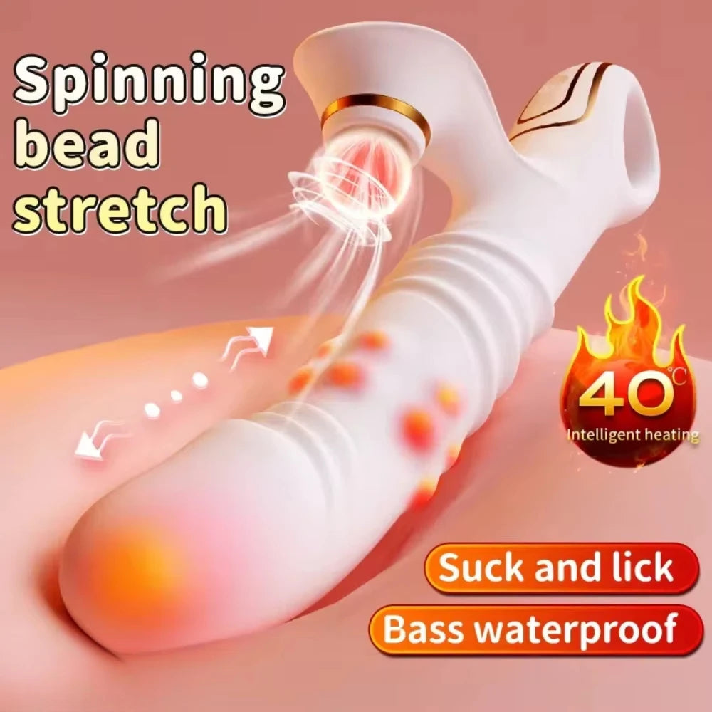 Gtooza4-in-1 Rotation Bead Heated Telescopic Sucking Vibration Female Masturbation Vibrator Quiet Massager Sex Toys Dildo Penetration gtooza.com