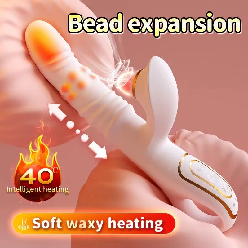 Gtooza4-in-1 Rotation Bead Heated Telescopic Sucking Vibration Female Masturbation Vibrator Quiet Massager Sex Toys Dildo Penetration gtooza.com