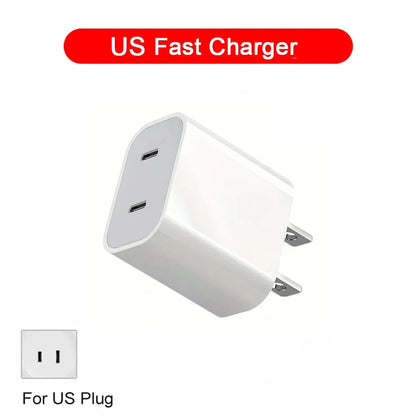 PC 40W Dual USB C PD Charger Quick Charge USB-C Type C Fast Phone Charger Adapter  iPhone 15 14 13 Pro Max iPad Air Wall Charger