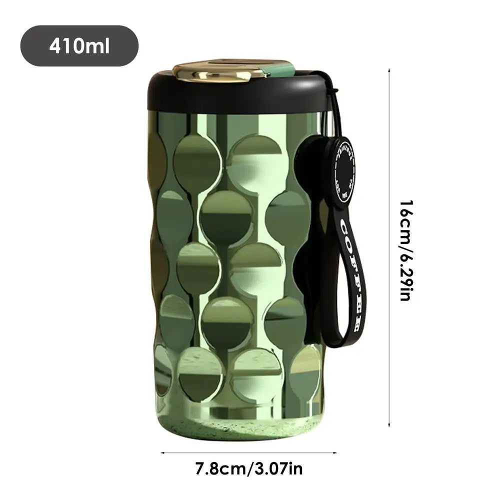 PC 410ml Insulated Coffee Mug Stainless Steel Thermal Cup LED Temperature D