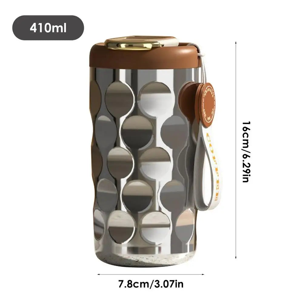 PC 410ml Insulated Coffee Mug Stainless Steel Thermal Cup LED Temperature D