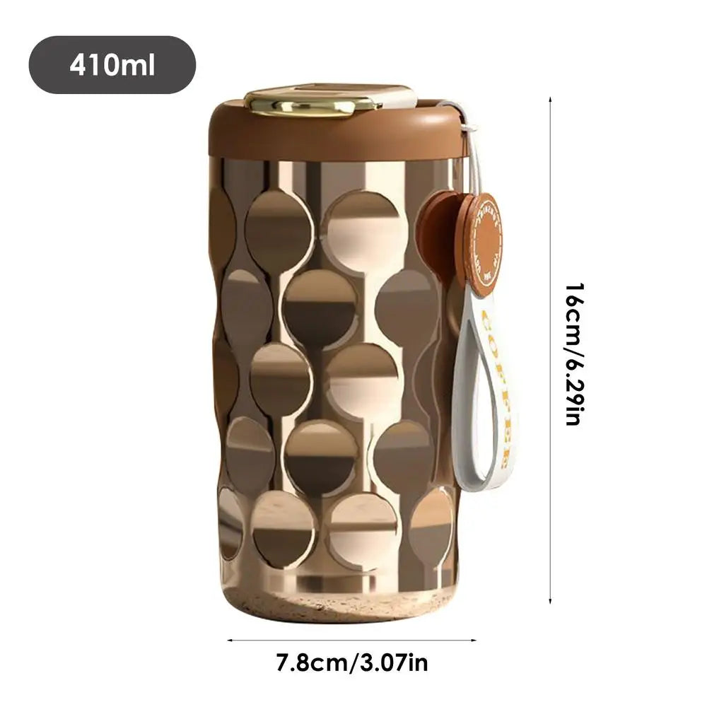 PC 410ml Insulated Coffee Mug Stainless Steel Thermal Cup LED Temperature D