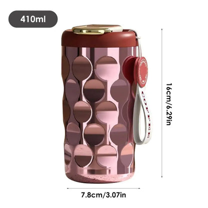 PC 410ml Insulated Coffee Mug Stainless Steel Thermal Cup LED Temperature D