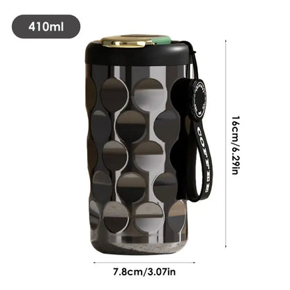 PC 410ml Insulated Coffee Mug Stainless Steel Thermal Cup LED Temperature D