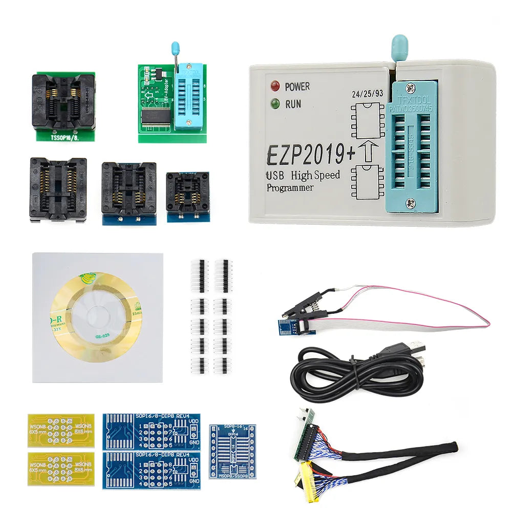 New100% Original EZP2019 Full Set High-Speed USB SPI +12 Adapter Test Clip