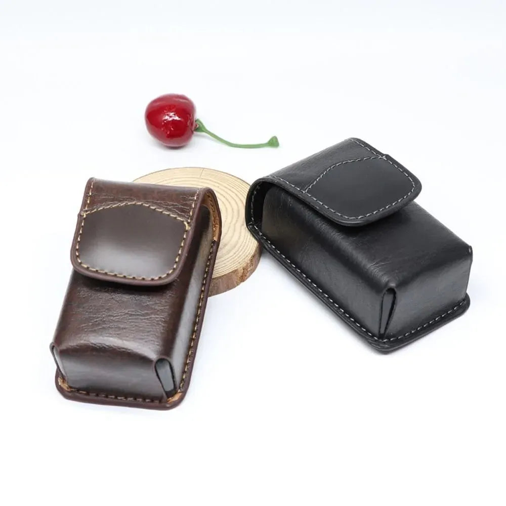 New Classic Belt Wearable PU Glasses Case Men Portable Leather Folding Glas