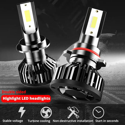 New2X F2 COB CSP Chip Super Bright Car Headlight DRL LED H7 H4 H1 H11 72W 8