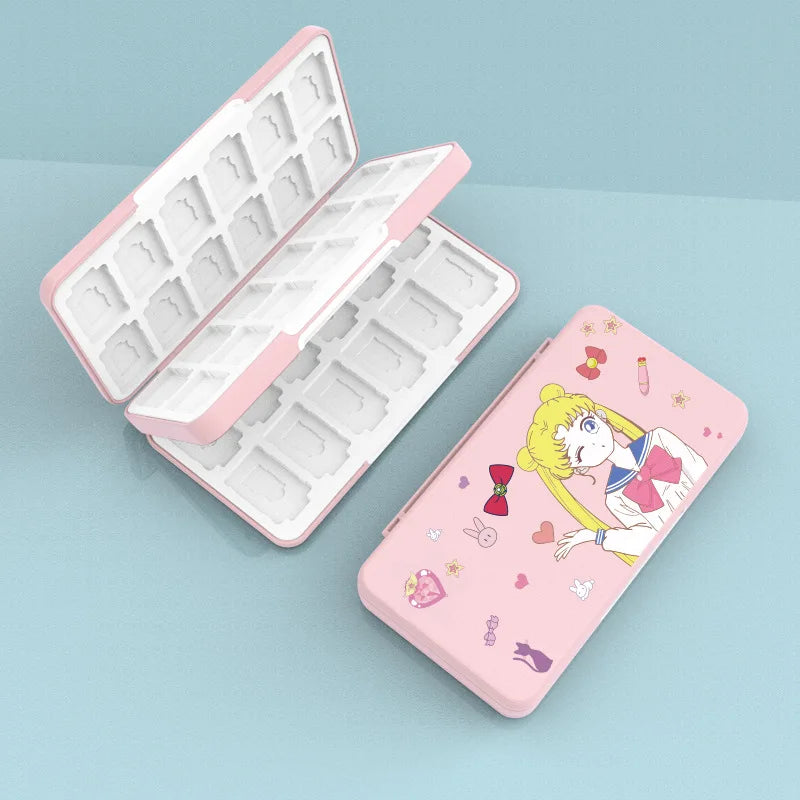 48 in 1 for Nintendo Switch OLED LITE Accessories Cute Game Card Case SD Cards Pink Shell Switch Storage Box For Nintendo Switch