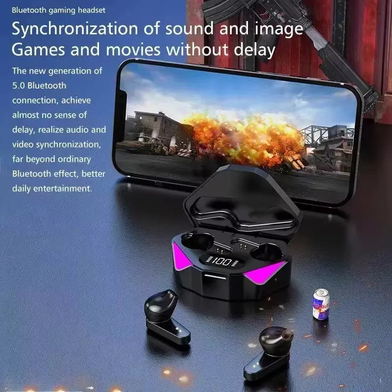 NewTWS Wireless Bluetooth Headset LED Display Gamer Earbuds with Mic Wirele