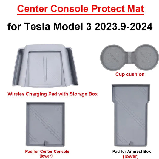 New for Tesla Model 3 Highland 2024 Center Console Protector Mat Storage Or