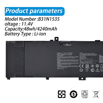 PC 48wh B31N1535 Battery For ASUS ZenBook UX310 UX310UA UX310UQ UX410 UX410U UX410UA UX410UQ U4000U U400UQ RX310U new Battery