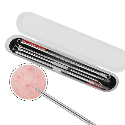 4PCS Acne Pimple Nose Blackhead Removal Pore Cleaner Needles Black Dots Cleaner Stainless Steel Spot Extractor Face Clean Tools